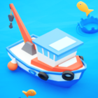 Fish idle: hooked tycoon. Fishing boat, hooking